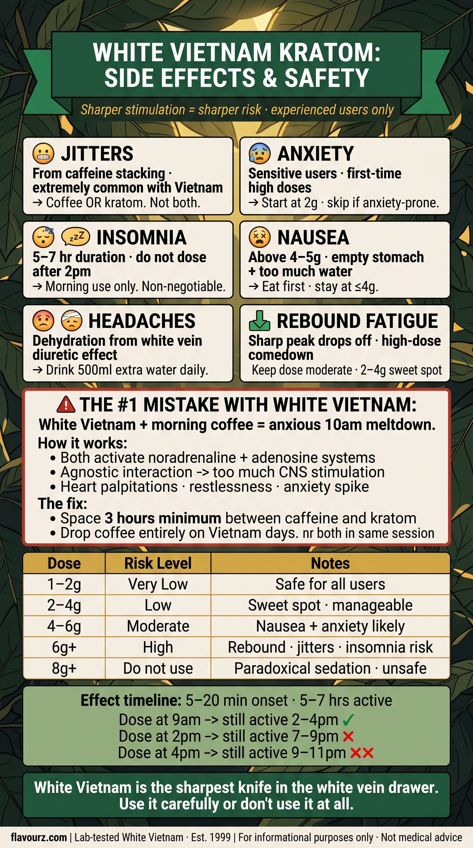 infographic for What Are the Side Effects of White Vietnam Kratom